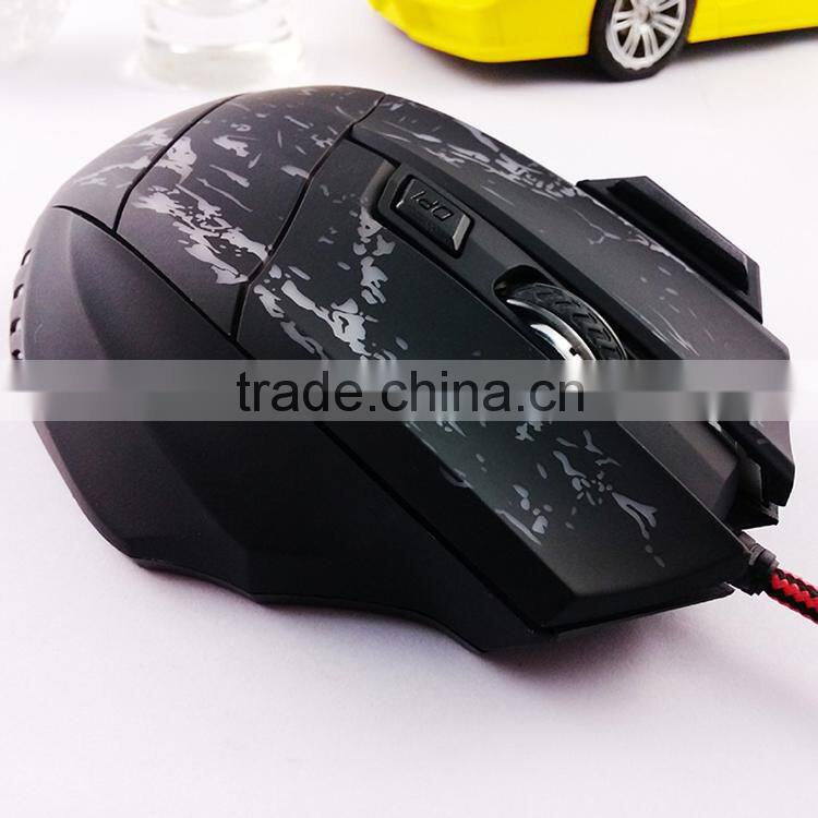 high quality 2500DPI computer gaming mouse,laser game mouse with Changeable colorful breath lamp Gaming Mouse