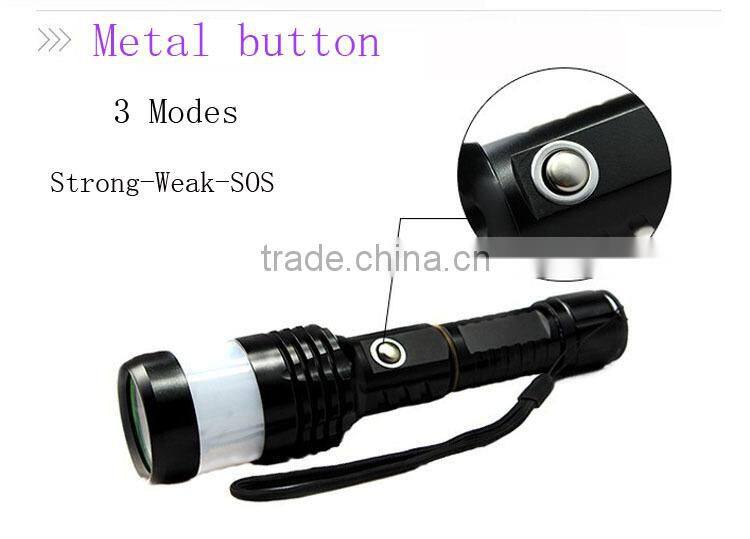 JF Hot sale 5W rechargeable aluminium led zoom bicycle flashlight,most powerful zoom led work light with lampshade
