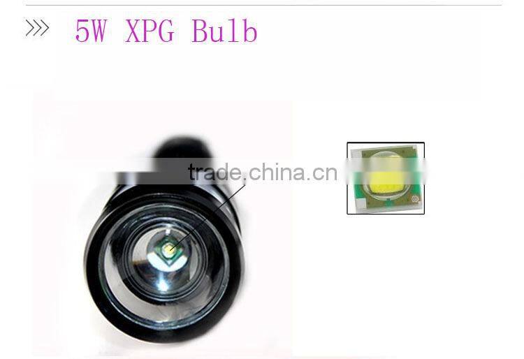 JF Hot sale 5W rechargeable aluminium led zoom bicycle flashlight,most powerful zoom led work light with lampshade