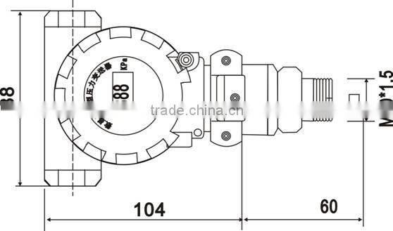 DPT521 digital pressure gauge transmitter, explosion proof pressure measuring instruments