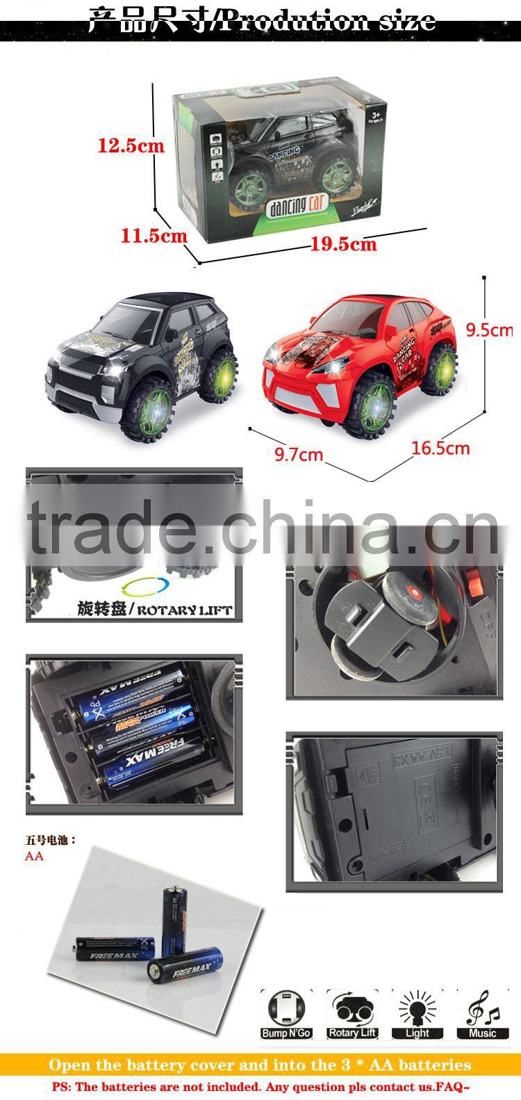 360 rotating plastic battery operated toy car for kids