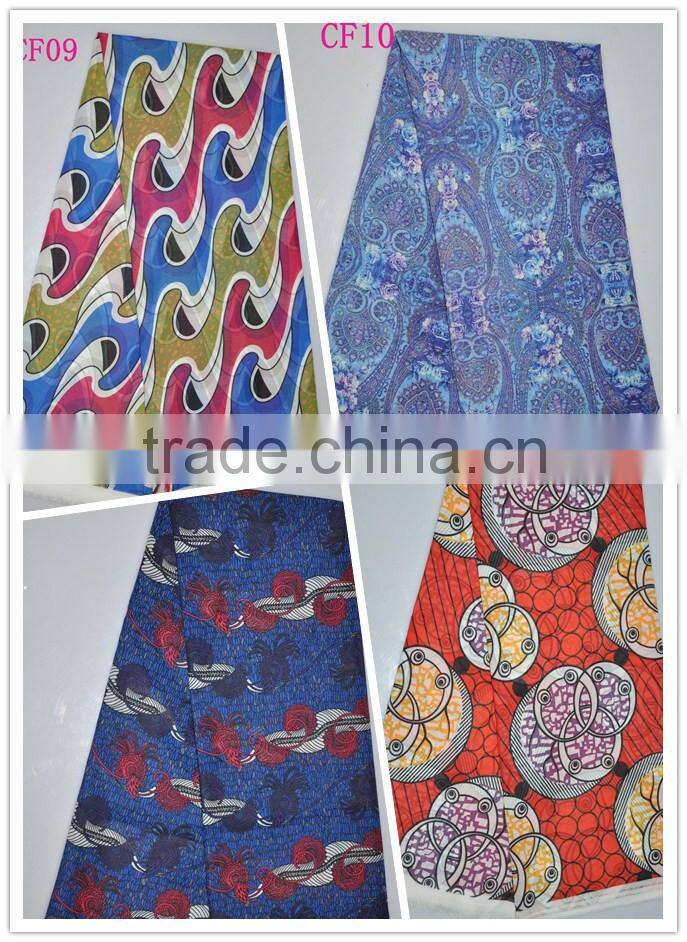 2015 Fashion Style Dubai Print Chiffon Fabric Silk Chiffon Printed Fabric For dress CF023