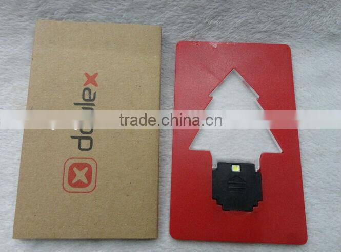 Christmas tree mini pocket credit card LED lamp as Christmas gift