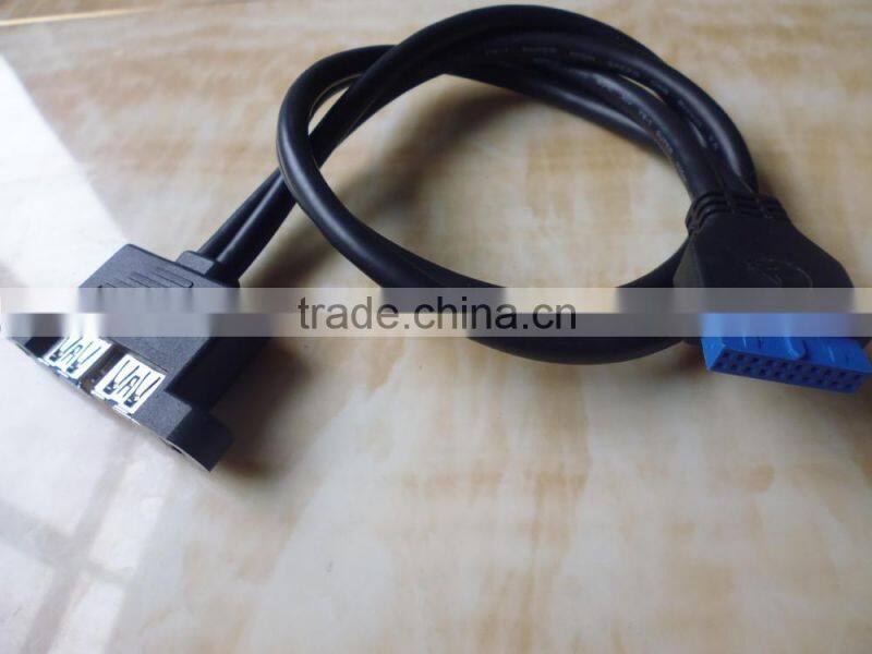 high quality USB AF*2 TO 20P Housing 3.0 cable