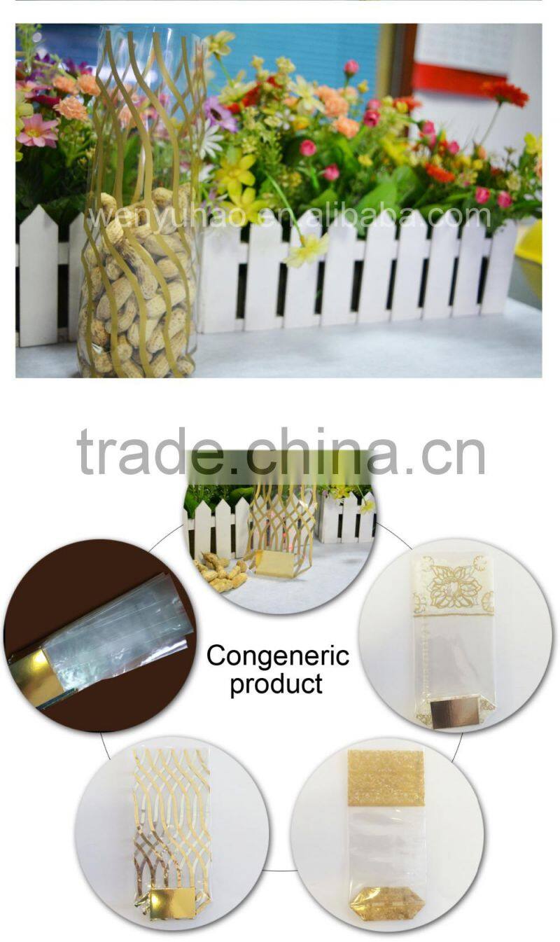 side self adhesive high quality custom printing plastic bags with golden card and printing