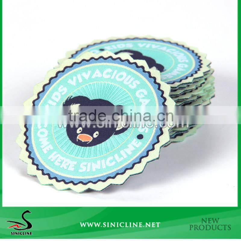 Sinicline custom made round woven patch for children's outfits