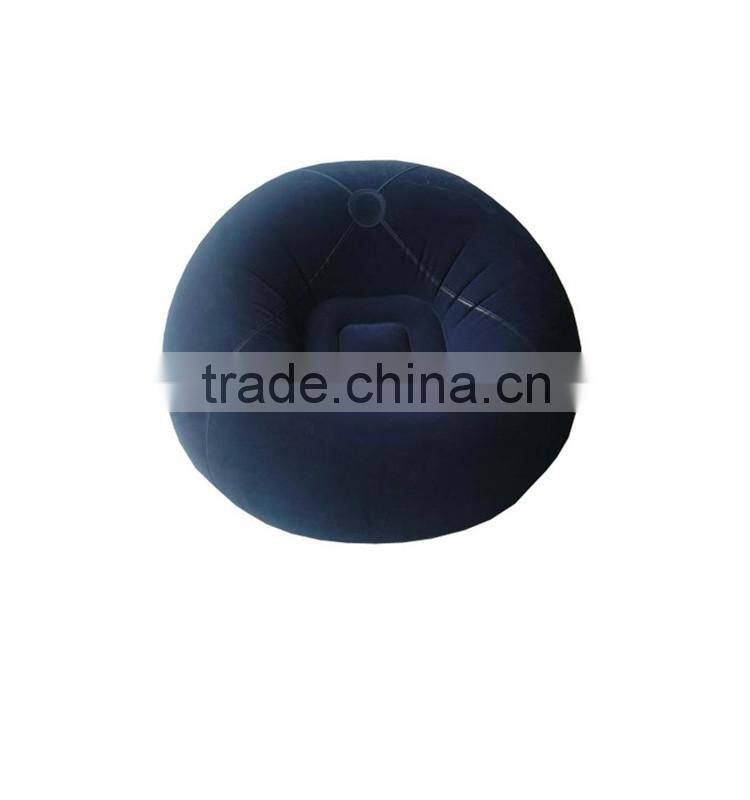 Customized durable inflatable flocked single sofa chair