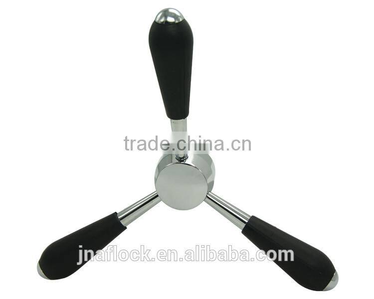 Online shopping New designed 3 spoke rubber coating stainless steel safe handle for safe and vault