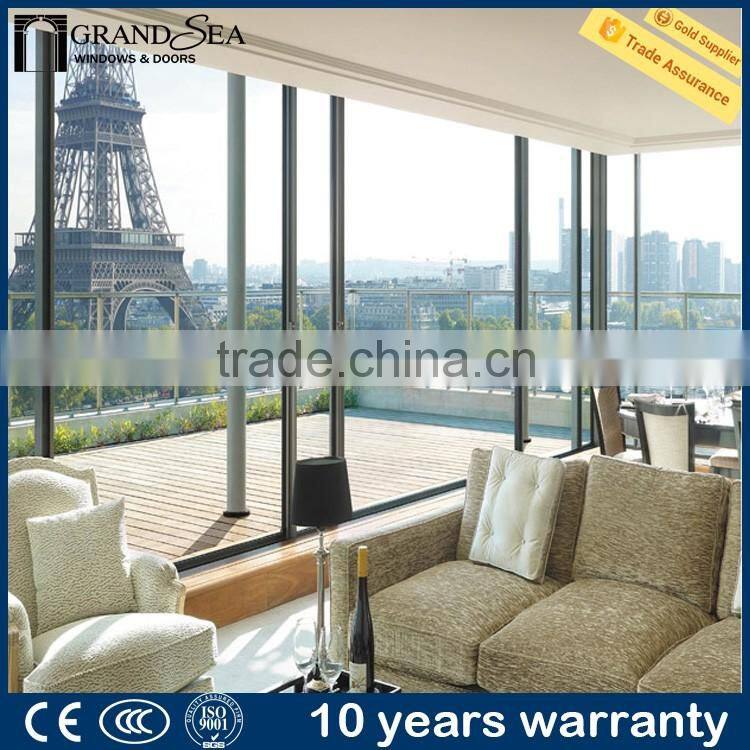 Aluminum sliding glass door for residential room