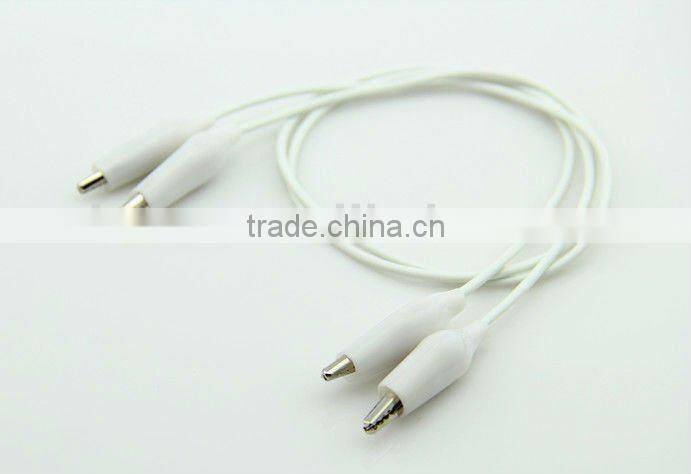 White color small alligator clip cable/Crocodile clip cable