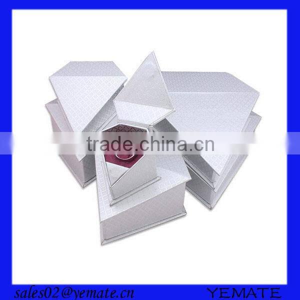 Luxury offset printed purple cardboard ring jewelry box for sale