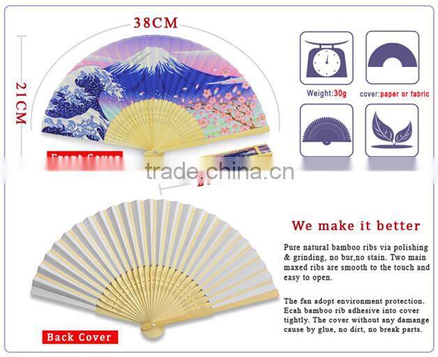 Popular foldable souvenir bamboo hand fan for wedding