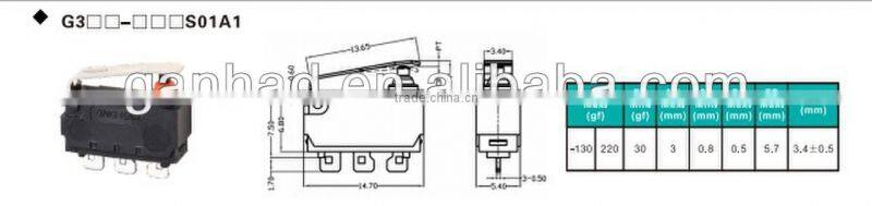 Subminiature Sealed Micro Switch