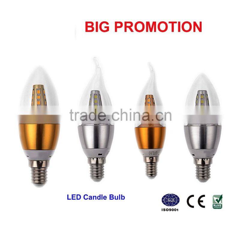 High lumen SMD led candle light e14 5w led candle bulb
