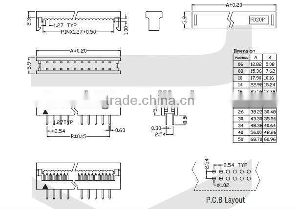 2.54mm Pitch Dip Plug Connector CN1-205