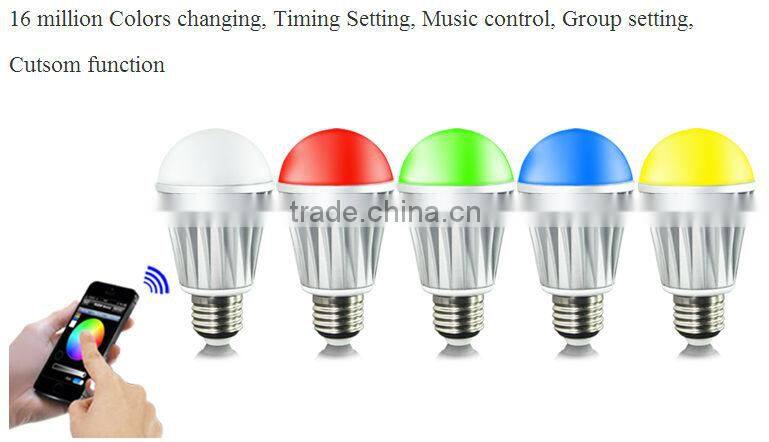 E27 Music Alarm Group Smart LED Light Bulb Lamp RGB APP Remote Multi-Color