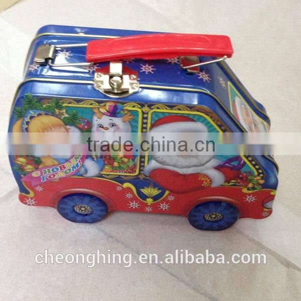 car shape tin box with handle