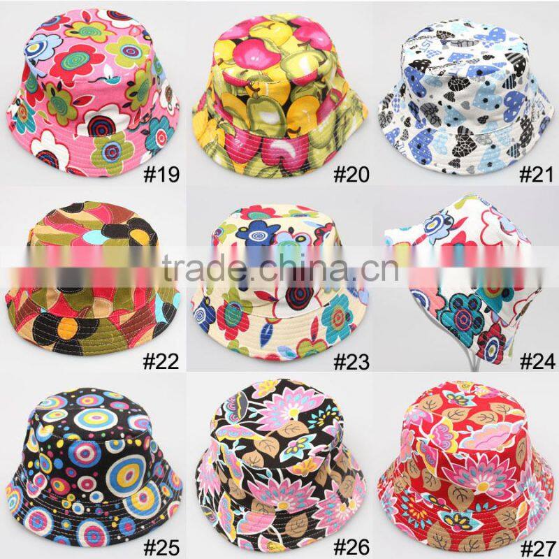 kids floral print bucket hat sun cap