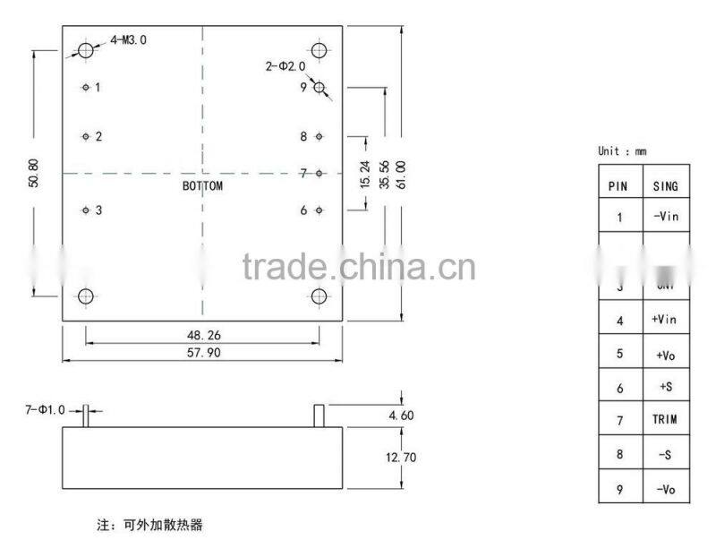 PDH Series half brick industry standard 80 volt to 12 volt dc to dc converter