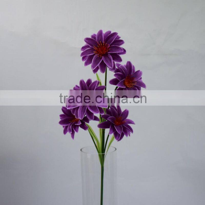 cheap silk fabric dahlia flower 5 heads