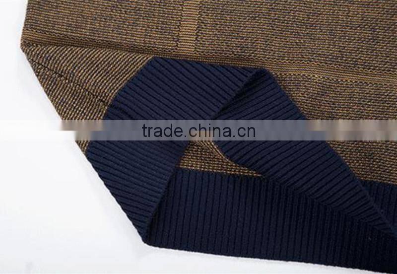 2015 mens winter contrast color v-neck tight pullover sweater