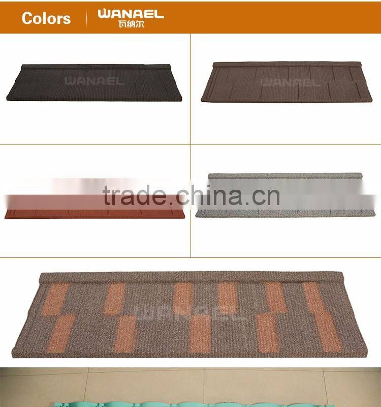 Wanael Cheap building materials Shingle Solar Red Sheet Metal Roofing Shingles