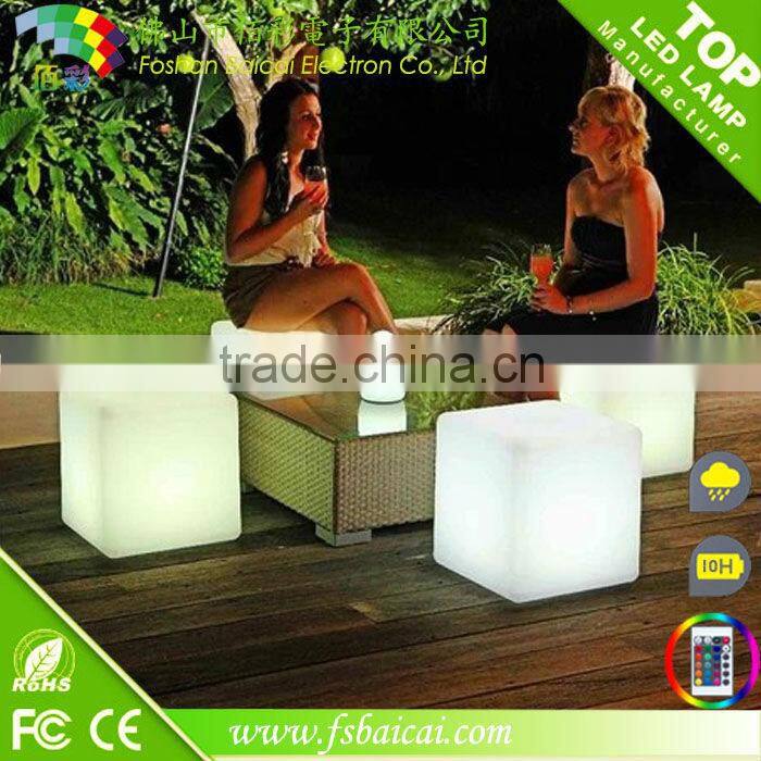 16 colors plastic illuminated led cube furniture chair