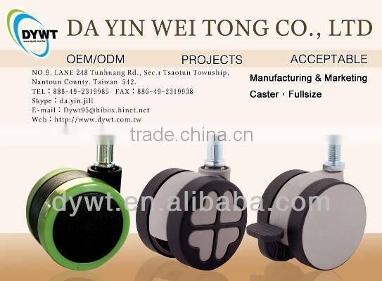 Furniture chrome threaded stem swivel furniture wheel caster