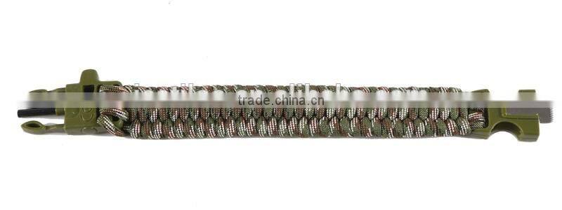 3.5CM Wide Green Camo Make Fire Paracord Bracelet