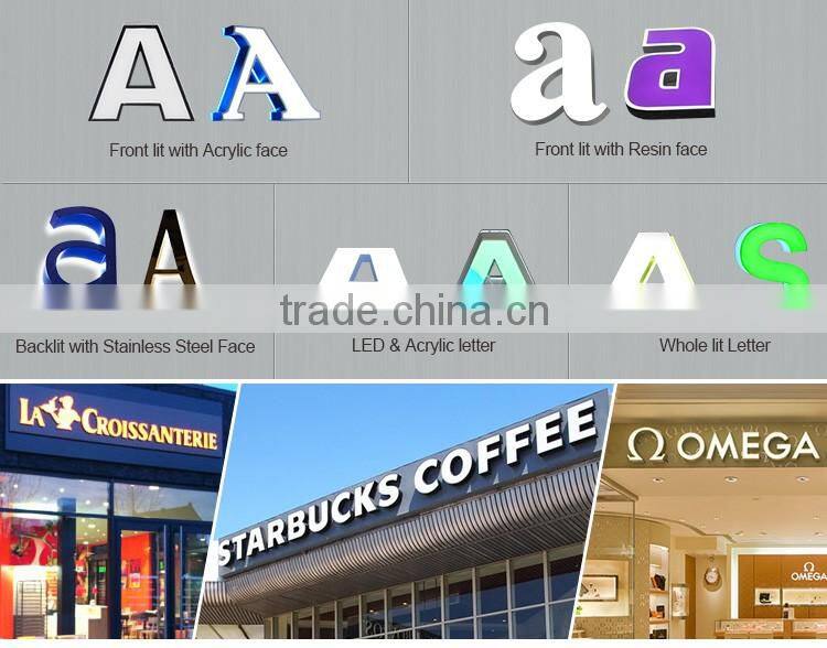 LED acrylic front lit custom business logo