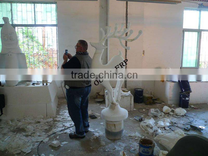 choose best quality Christmas decorative deer statue FRP window deer decoration