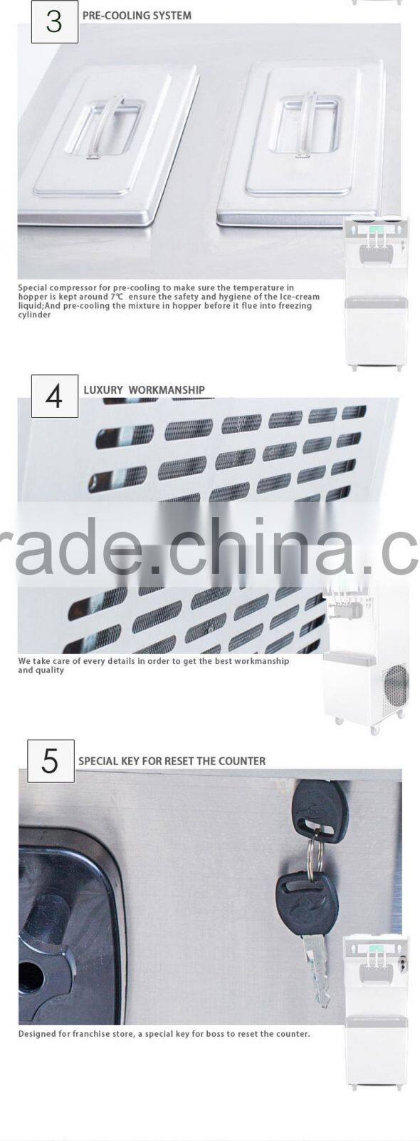 Stainless Steel Commercial Ice Cream Machine For Sale