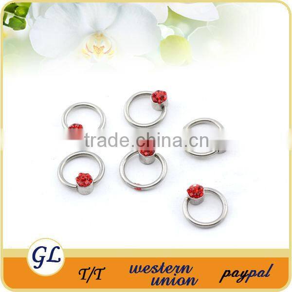 Surgical steel captive bead ring piercing jewelry BCR