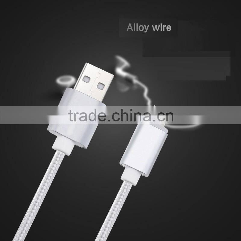 Nylon Braided fast charging micro usb data cable for samsung