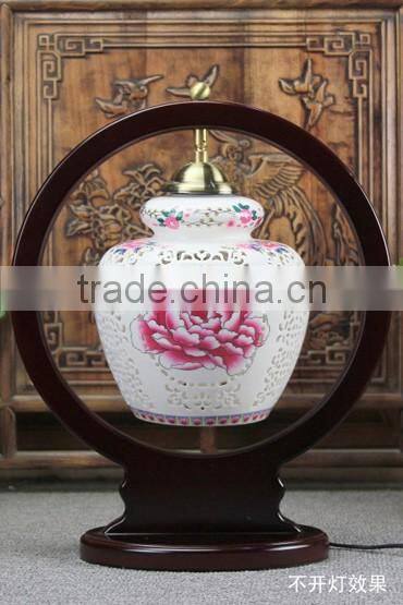 Vintage Industry Loft Style Iron Table Light Desk Lamp Porcelain For Bedroom Wedding Gift