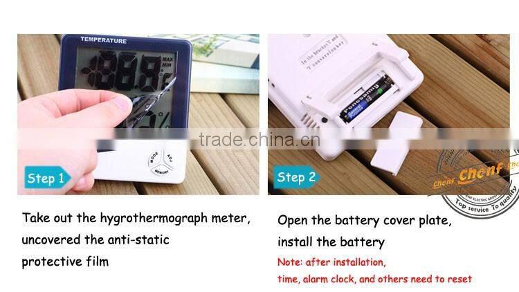 Newest LCD Digital Room Thermometer for Temperature, humidity with Alarm Function