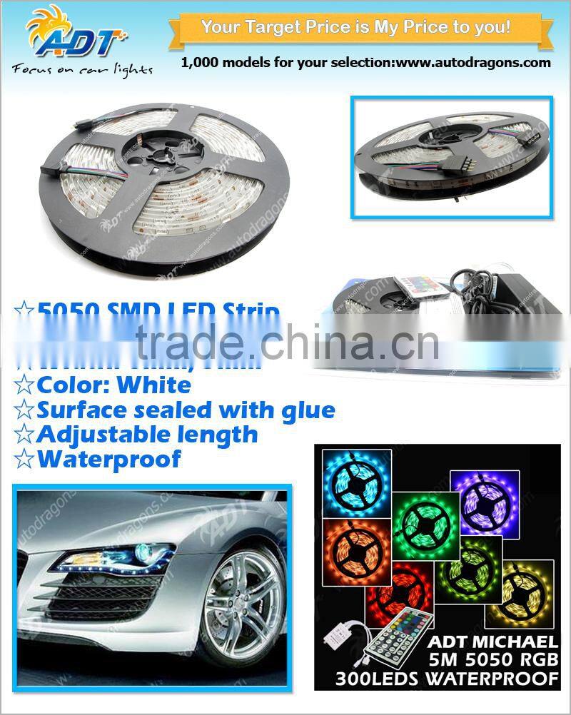 5M 500CM RGB 5050 600 Led SMD Flexible Light Strip Lamp+44 key IR Controller