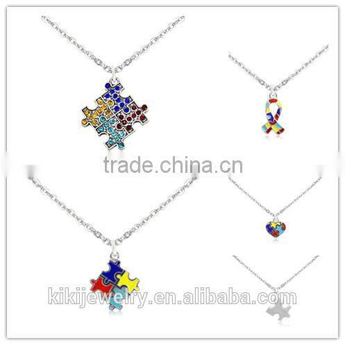 Lead & Nickel Free Autism Puzzle Ribbon We Will All Fight This Togethe Charm Anklet