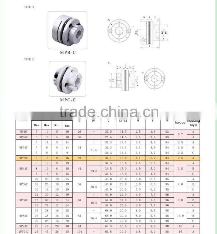 6.35mm to 6.35mm Double Diaphragm Shaft Coupling Disc Couplings Flexible Coupler 26mm OD 35mm Length