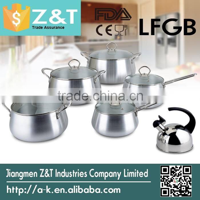 China wholesaler aluminum kitchenware set satin