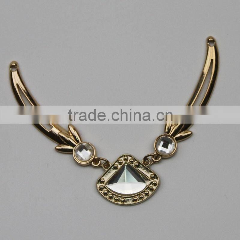High quality metal neckline for women dress t-shirts on sale with high quality glass
