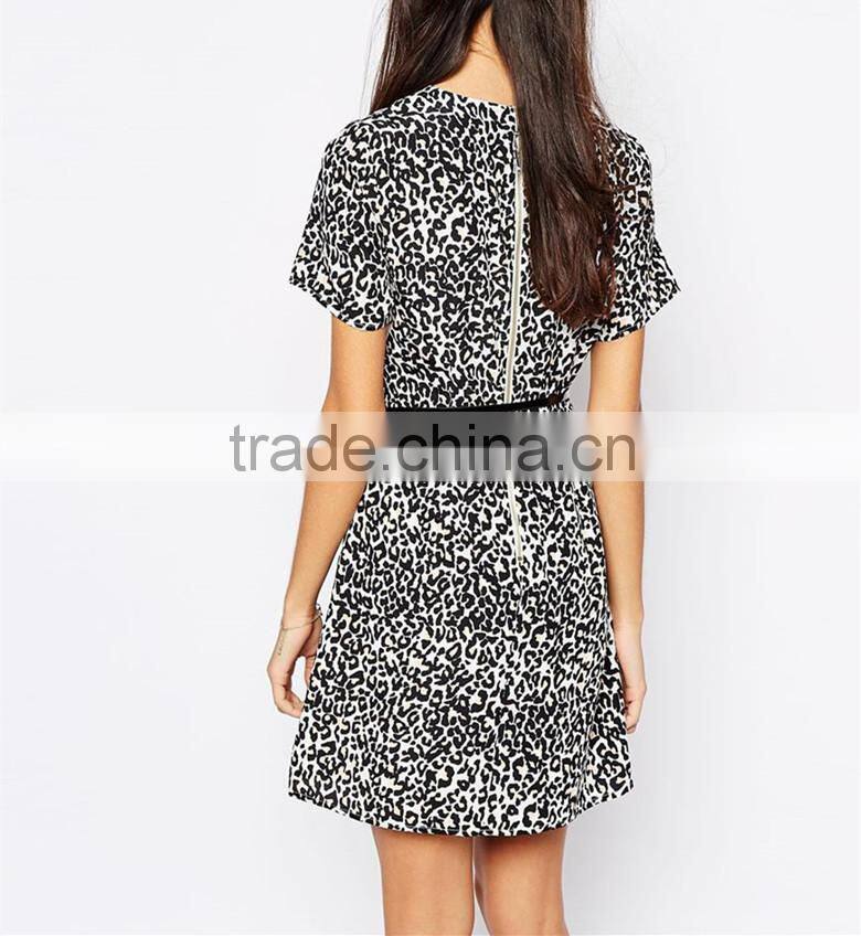 Dongguan clothing latest women summer dresses, short sleeve summer dress for fat woman