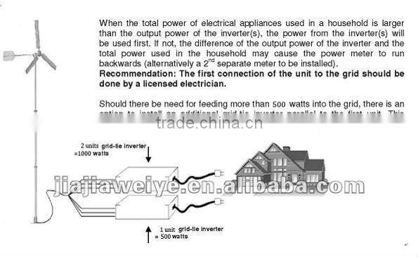 wind power grid tie 24 volt inverter 500w