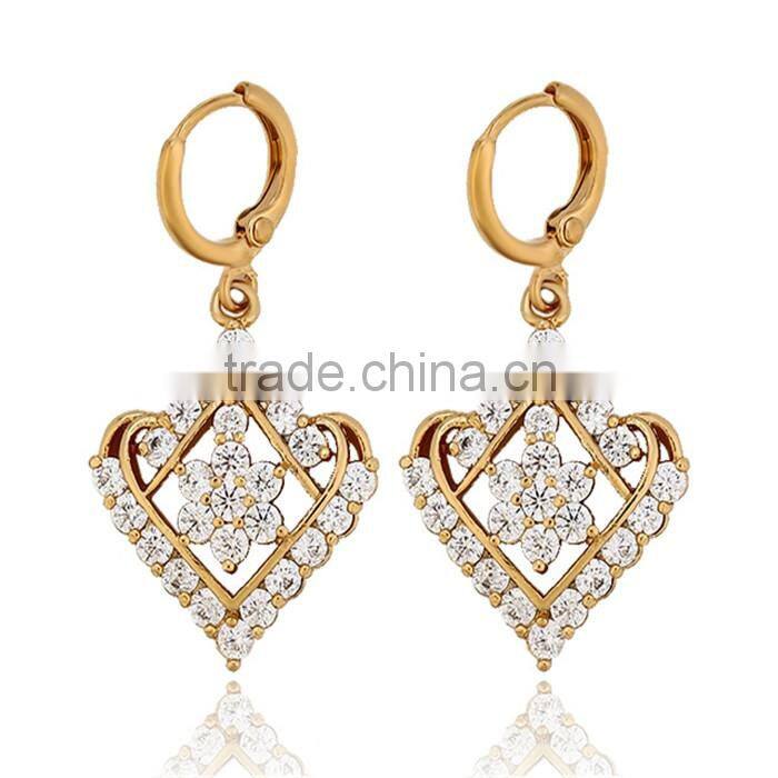 High quality 18k gold color long beads fashion earrings