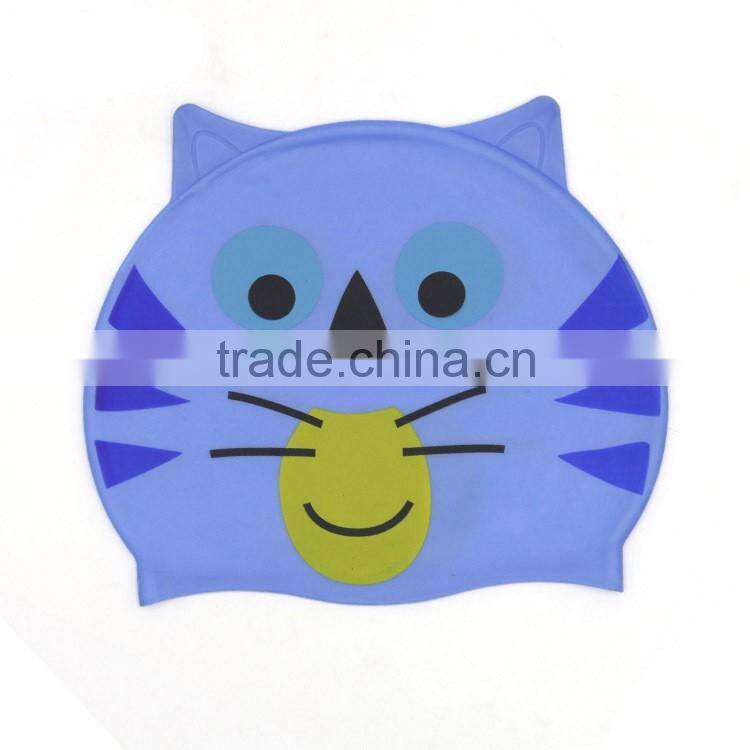 Summer Diving Promotional KID Swimming Cap, Animals printing swimming cap., Child silicon swimming cap