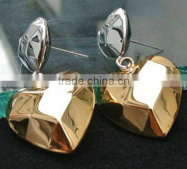 Heart shaped crystal earrings for fashion girls