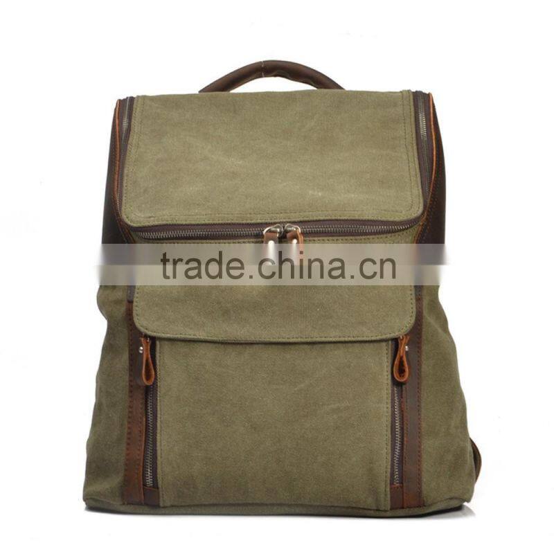 Trendy eminent waxed canvas 15inch laptop travel backpack laptop rucksack wholesale laptop backpack bag from guangzhou supplier