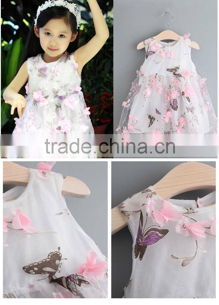 Popular Fancy Bowknot Sleeveless Stick Flower Girl Dress