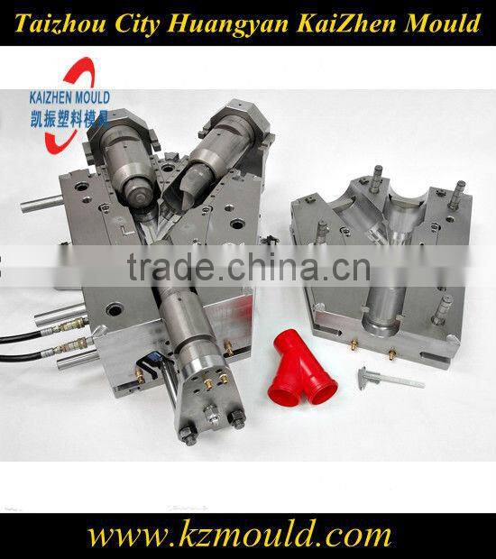 Multi-cavity plastic skew tee pipe fitting mould