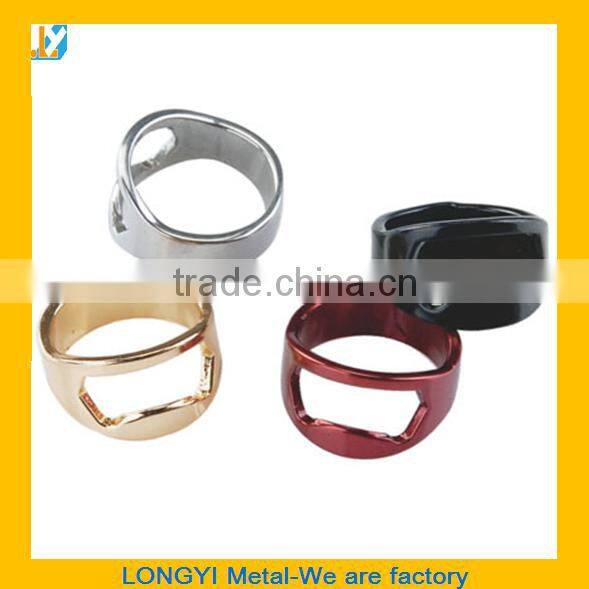 Cool Stainless Steel Metal Finger Ring Beer Wine Bottle Opener Tool Instrument